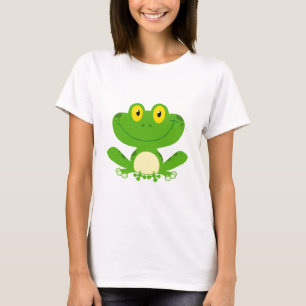 T-shirt Animal mignon vert amphibie de bande dessinée de