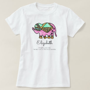T-shirt Animal moderne coloré d'éléphant personnalisé