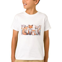 T-shirt animal pour enfants - renard et hibou