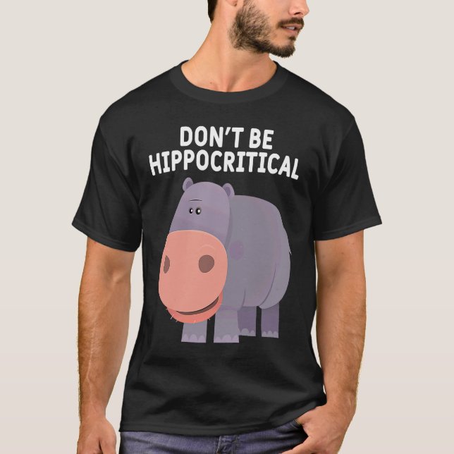 T-shirt Animal Pun Hippopotames Graphisme Pas Hipporitique (Devant)