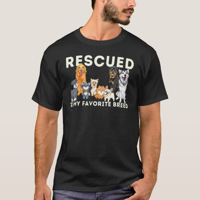 T-shirt Animal Rescue Est Mon Chien De Race Préférée Propr (Devant)