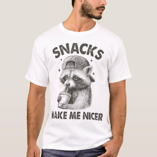 T-shirt Animal Sarcastique Dire Raccoon Snacks Me Faire