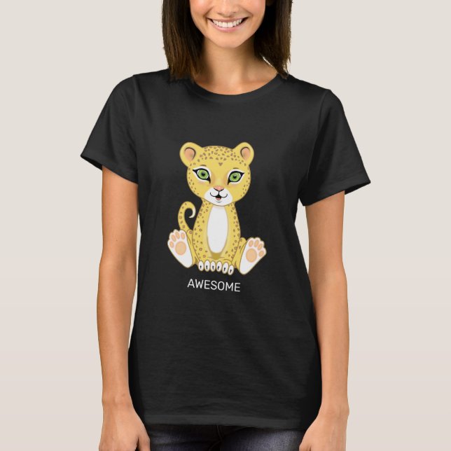 T-shirt animal sauvage de jeune léopard (Devant)