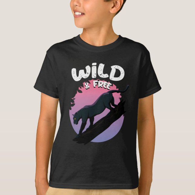 T-shirt Animal sauvage et libre de la Panthère noire (Devant)
