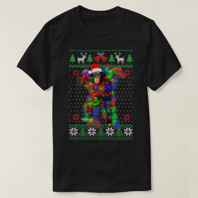 T-shirt Animal singe laide sucré de Noël Chiot animal (Design devant)