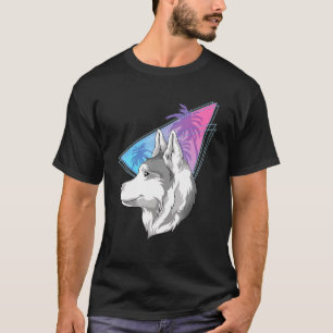 T-shirt Animal Vaporwave 80s Synthwave Chien animal animal