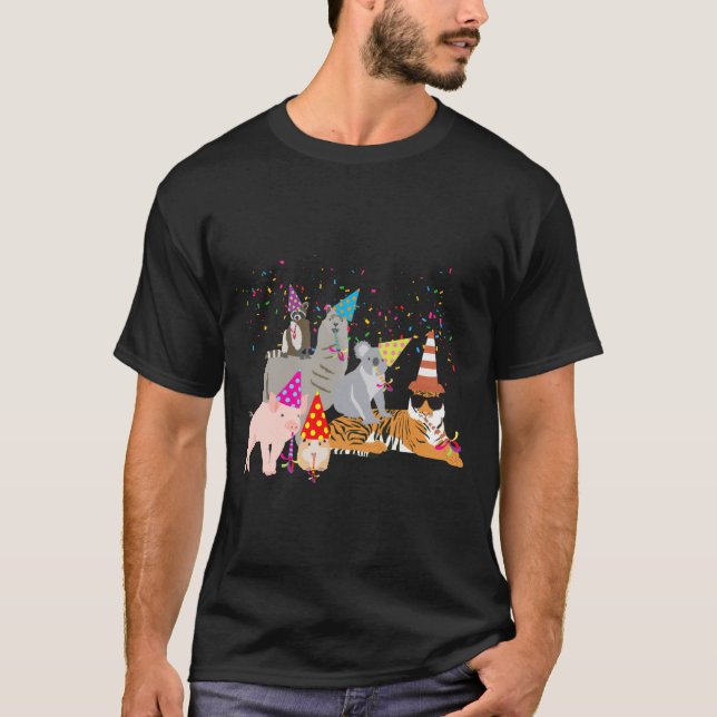 T-shirt Animals Partying Cute Animals Having A Party  (Devant)