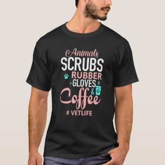 T-shirt animals scrubs and rubber gloves ve tee