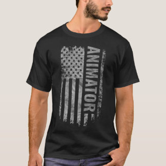T-shirt Animateur Drapeau USA design en détresse amis