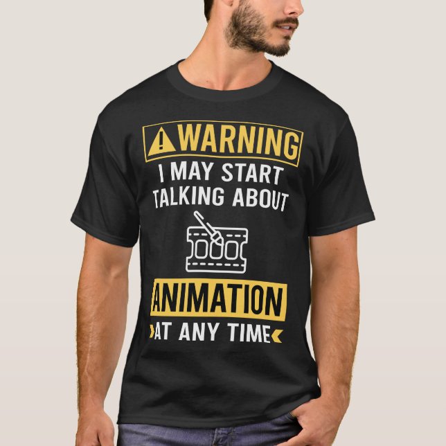 T-shirt Animation d'avertissement amusante (Devant)