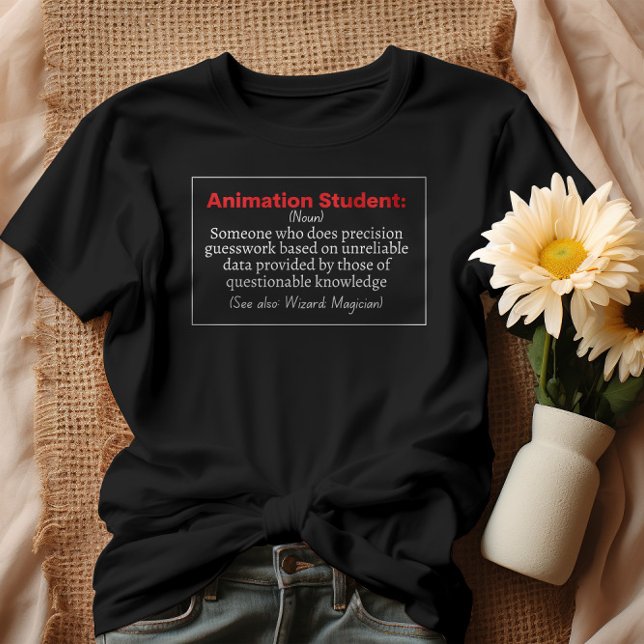T-shirt Animation Étudiante définition amusante (Créateur téléchargé)