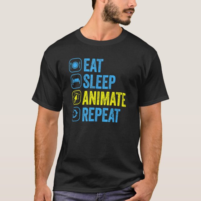 T-shirt Animation Mangez le sommeil Répéter l'animation Gr (Devant)