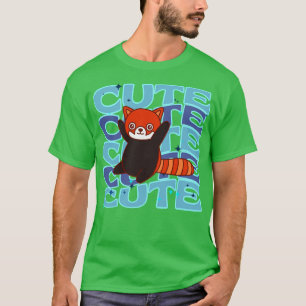 T-shirt Animaux adorables Couleur Rouge Panda Bleu