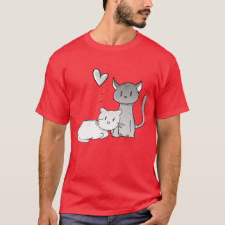 T-shirt animaux chats chat amour couple fille