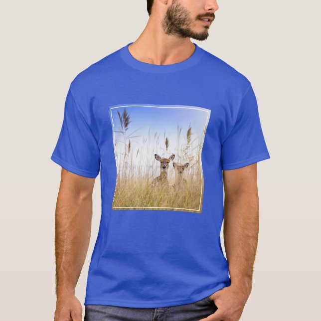 T-shirt Animaux de bébés cutest | Deux jeunes cerfs à queu (Devant)
