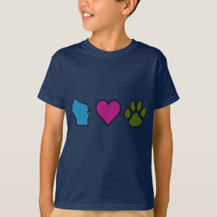T-shirt Animaux de coeurs du Wisconsin