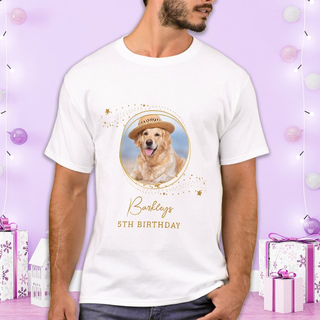 T-shirt Animaux de compagnie Photo Gold Stars Personnalisé (Créateur téléchargé)