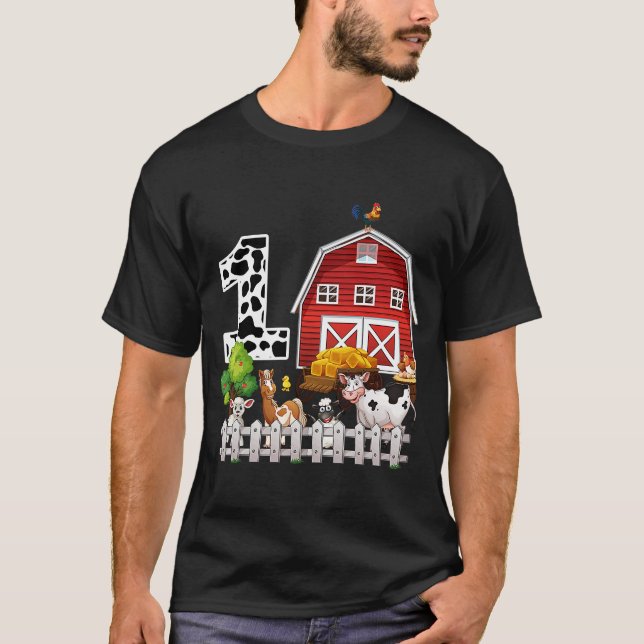 T-shirt Animaux de ferme 1er anniversaire 1 an Anniversair (Devant)