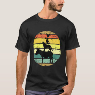 T-shirt Animaux de ferme empilés rétro Couleurs de coucher