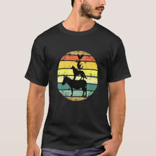 T-shirt Animaux de ferme empilés rétro Couleurs de coucher