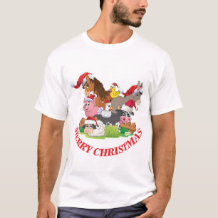 T-shirt Animaux de ferme Joyeux Noël PERSONNALISER SENTIME