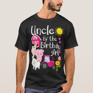 T-shirt Animaux De Ferme Oncle De L'Anniversaire Fille Fêt