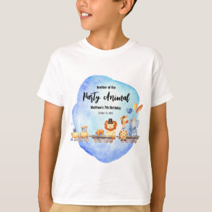 T-shirt Animaux de fête en train Kid Jungle Anniversaire F
