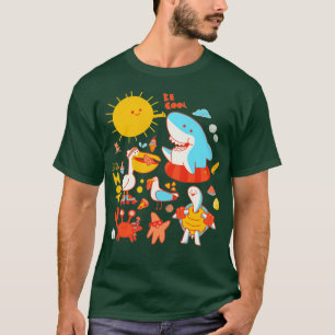 T-shirt Animaux de fêtes de plage d'été cool et chauds