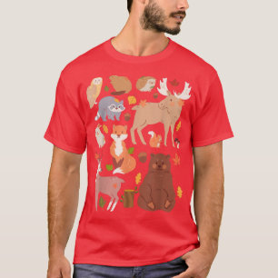 T-shirt Animaux de la forêt Ours Élan Faune Anima drôle
