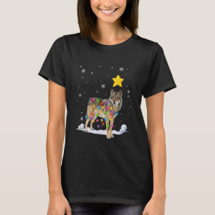 T-shirt Animaux de Noël Coyote Lumières des arbres de Noël