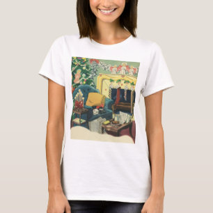 T-shirt Animaux de Noël Vintage dans le salon