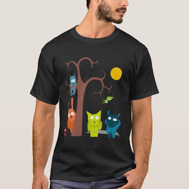 T-shirt Animaux de nuit (Devant)