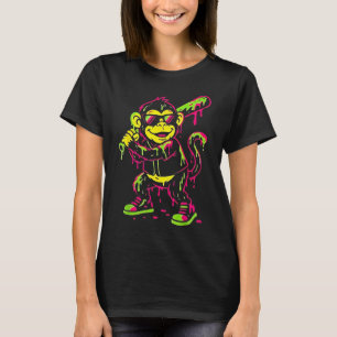T-shirt Animaux drôles de singe Baseball Drip Enfants Garç