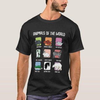 T-shirt Animaux Du Monde Zoo Vie Amateur Zèbre Panda Bi