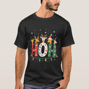 T-shirt Animaux girafe avec chapeau de Père Noël Noël Ho H