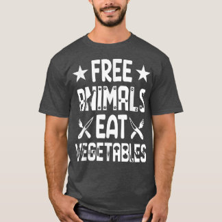 T-shirt Animaux gratuits Mangez des légumes Drôle sauveteu