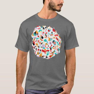 T-shirt Animaux imaginaires Rouge turquoise