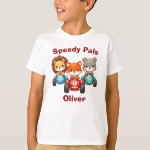 T-shirt Animaux mignons dans les voitures de course - Pals
