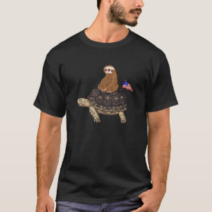 T-shirt Animaux Patriotiques Tortue Paresseux