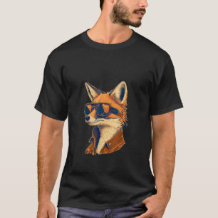T-shirt Animaux Renard graphique Portant des lunettes de s