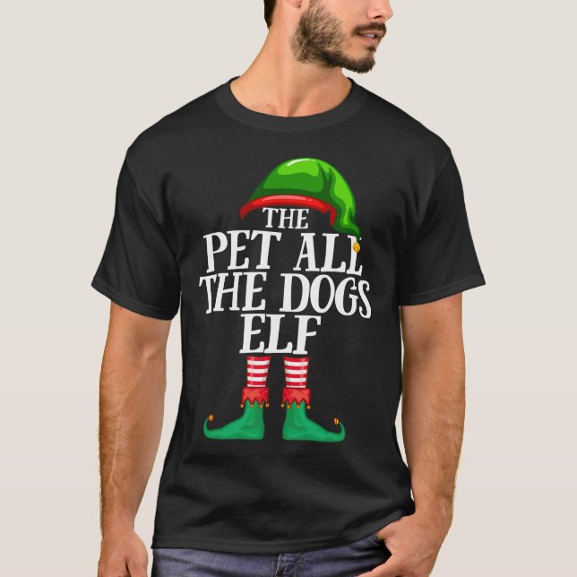 T-shirt Animaux Tous les Chiens Elf Famille de Noël Pyjama (Devant)