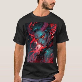T-shirt Anime à cornes rouges fille