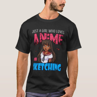 T-shirt Anime Anime Fille Juste Une Fille Qui Aime Anime E