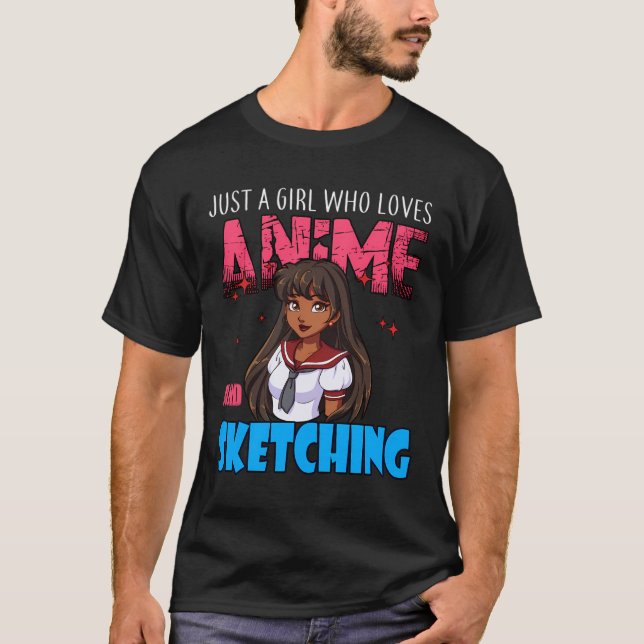 T-shirt Anime Anime Fille Juste Une Fille Qui Aime Anime E (Devant)