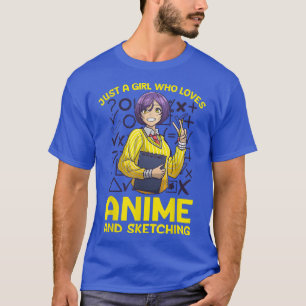 T-shirt Anime Art For Women Ado Girl Anime Merch Sketch A