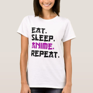 T-shirt Anime de sommeil de manger répéter