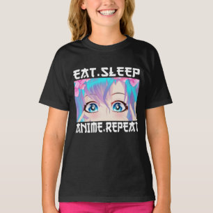 T-shirt Anime de sommeil de manger répéter