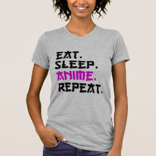 T-shirt Anime de sommeil de manger répéter