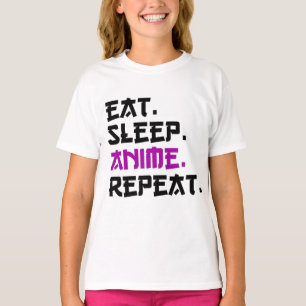 T-shirt Anime de sommeil de manger répéter