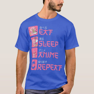 T-shirt Anime de sommeil de manger Répéter Aolotl Kawaii A